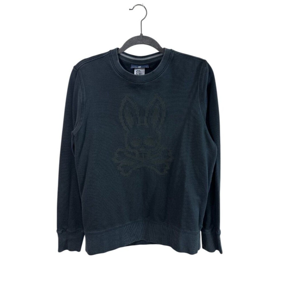 Psycho Bunny Siddick Logo Sweatshirt Black Men's Sz S Streetwear Crewneck